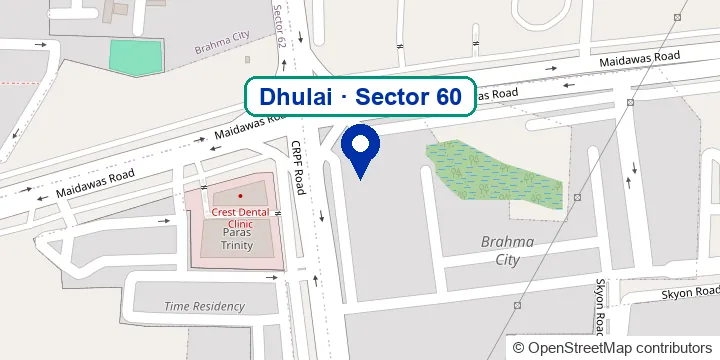Map showing Dhulai Sector 60, Gurugram